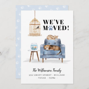 Faire-part Nous avons déménagé Nouveau Home Chien & Chat Slee