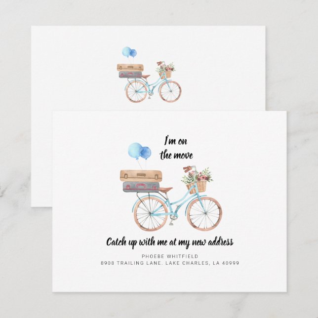 Faire-part Nous avons déménagé Nouvelle Adresse Déplacement d (Devant / Derrière)