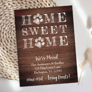 Faire-part Nous avons déménagé Rustic Home Sweet Home Chien A
