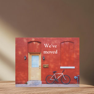 Faire-part Nous avons déménagé Vélo rouge de maison moderne m