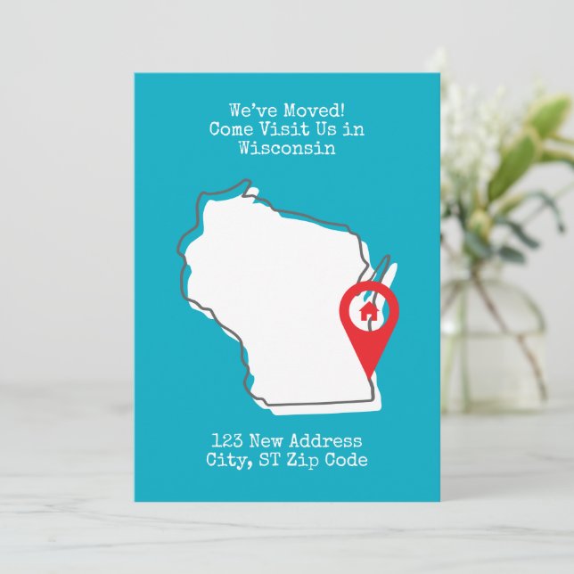 Faire-part Nous avons déménagé ! Venez nous rendre visite dan (Debout devant)