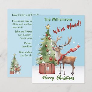 Faire-part Nous avons déplacé Budget Reindeer Arbre de Noël