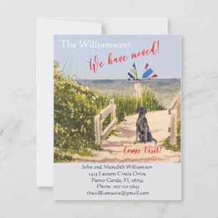 Faire-part Nous avons déplacé Chien Ocean Beach Move