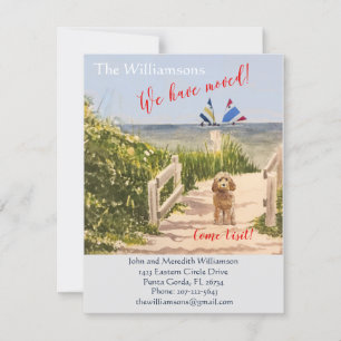 Faire-part Nous avons déplacé Chien Ocean Beach Move