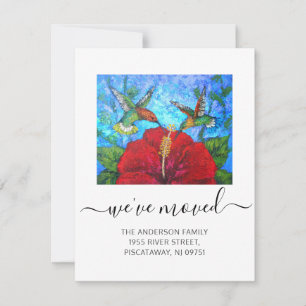 Faire-part Nous avons Déplacé des Colibris Nom Script Moving