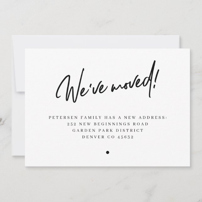 Faire-part Nous avons déplacé la famille moderne nouvelle adr (Devant)