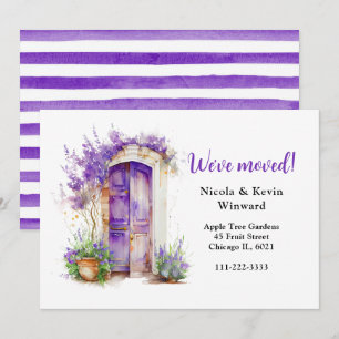 Faire-part Nous avons déplacé la porte de lavande violet fleu