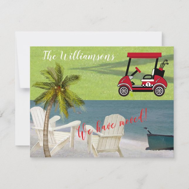 Faire-part Nous avons déplacé Ocean Beach Budget Move (Devant)