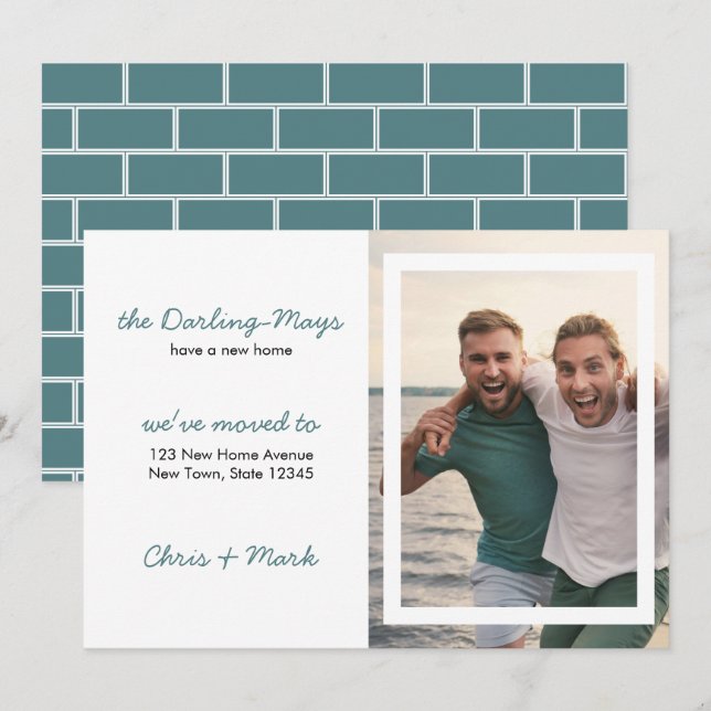 Faire-part Nous avons déplacé Photo personnalisée Photo moder (Devant / Derrière)