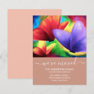 Faire-part Nous avons Déplacé Rose Gold Butterfly New Home Sc