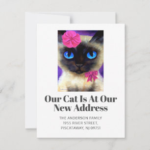 Faire-part Nous avons déplacé Siamese Chat Pet Nouveau Home S