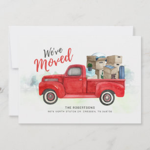 Faire-part Nous avons déplacé Vintage Camion Rouge Nouvelle a