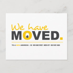 Faire-part Nous Avons Déplacé Yellow Moving Carte Postale Fai