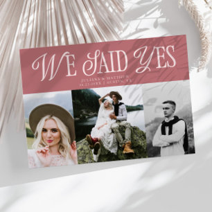 Faire-part Nous Avons Dit Oui Mariage Vintage Multi Photo Ros