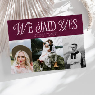 Faire-part Nous Avons Dit Oui Mariage Vintage Multiphoto Cran