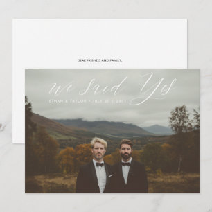 Faire-part Nous Avons Dit Oui Photo Mariage Elopement