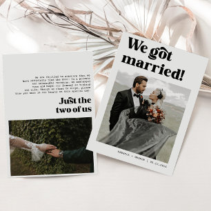 Faire-part Nous avons noué le nœud Mariage Rétro Gras Photo