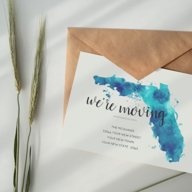 Faire-part Nous déménageons Aquarelle Floride Déménagement (Créateur téléchargé)