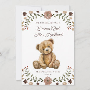 Faire-part Nous pouvons à peine attendre l'ours en peluche de