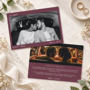 Faire-part Nous sommes partis en voyage de noces Bourgogne De
