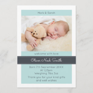 Faire-part Nouveau bébé faire-part/carte de remerciements