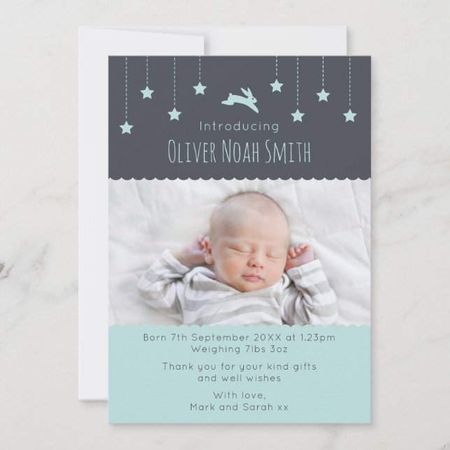 Faire-part Nouveau bébé faire-part/carte de remerciements A5 (Devant)