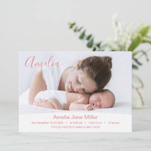 Faire-part Nouveau bébé nouveau-né fille natalité Statistique