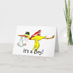 Faire-part Nouveau bébé Peeing sur la cigogne !