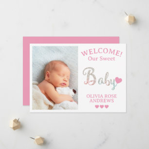 Faire-part Nouveau Bébé Photo Welcome Avec Nom