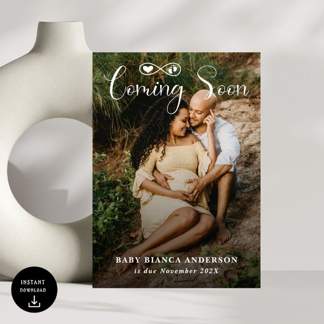 Faire-part Nouveau Bientôt Bientôt bébé Photo Grossesse (Créateur téléchargé)