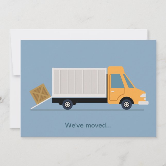 Faire-part Nouveau changement d'adresse Moteur Camion Cute Bl (Devant)