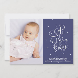 Faire-part nouveau-né de Noël de typographie de
