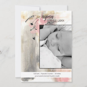 Faire-part Nouveau style photo moderne bébé