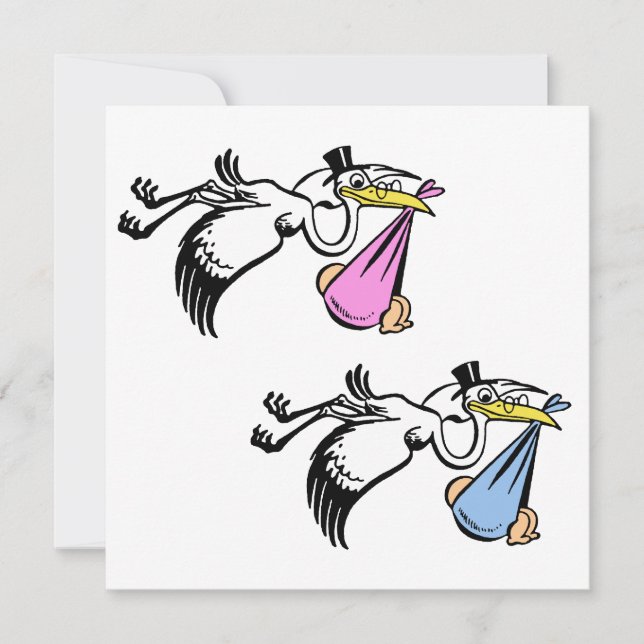 Faire-part Nouveaux jumeaux pour bébés (Devant)