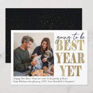 Faire-part Nouvel An Nouvel Enfant Photo Grossesse