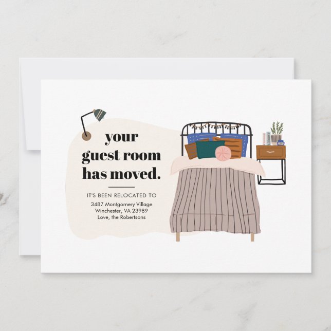 Faire-part Nouvelle Adresse Boho Guest Chambre Décor Déplacem (Devant)
