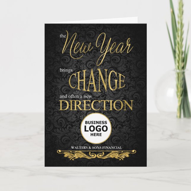 Faire-part Nouvelle année Nouvelle direction Business ROUND L (Devant)