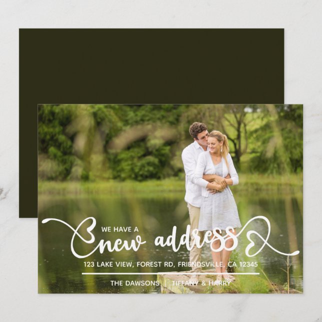 Faire-part Nouvelle annonce de déplacement de photo d'adresse (Devant / Derrière)