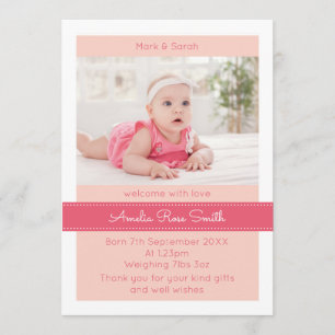 Faire-part Nouvelle fille faire-part/carte de remerciements