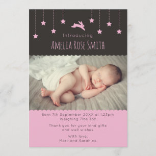 Faire-part Nouvelle fille faire-part/carte de remerciements A
