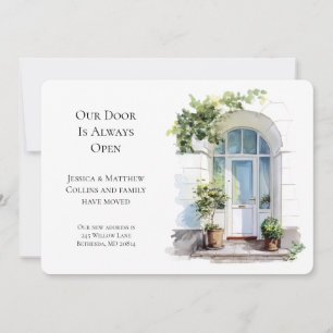 Faire-part Nouvelle maison Nous avons déménagé Porte aquarell