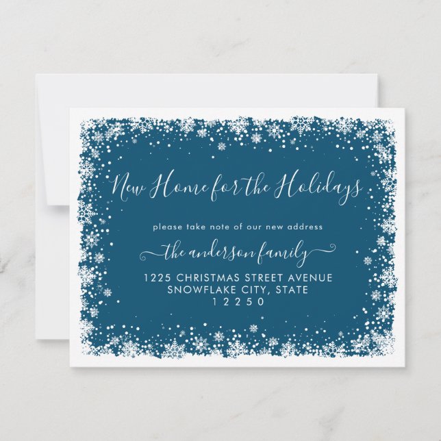 Faire-part Nouvelle maison pour les fêtes Noël neige bouving (Devant)