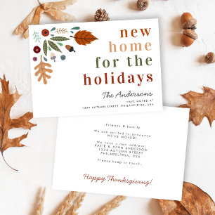 Faire-part Nouvelle maison pour les fêtes Thanksgiving Fall M