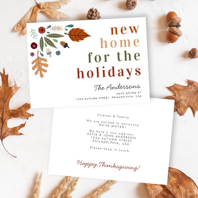Faire-part Nouvelle maison pour les fêtes Thanksgiving Fall M (Créateur téléchargé)