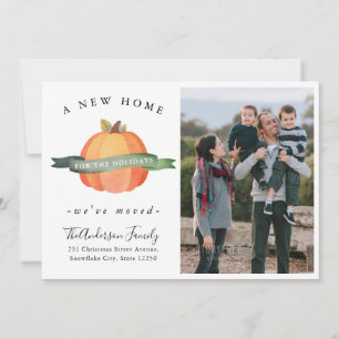 Faire-part Nouvelle Maison Thanksgiving Citrouille Photo Holi