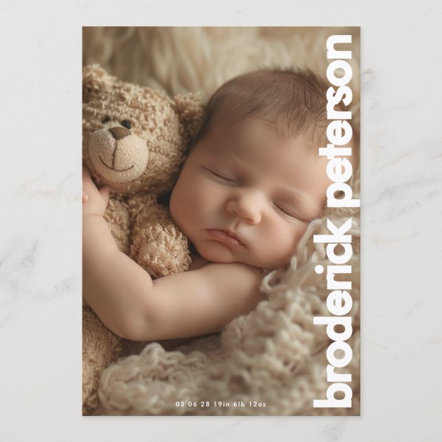 Faire-part Nouvelle naissance Photo simple moderne de naissan (Devant)