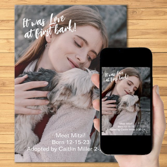 Faire-part Nouvelle photo d'animal de compagnie (Créateur téléchargé)