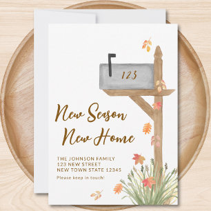 Faire-part Nouvelle saison Nouvelle maison Automne boîte aux