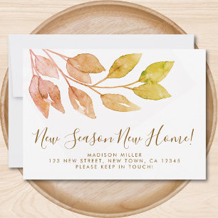 Faire-part Nouvelle saison Nouvelle maison Automne Foliage Dé