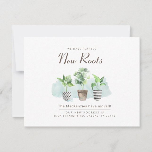 Faire-part Nouvelles Racines Déplacement d'un nouveau Faire-p (Devant)